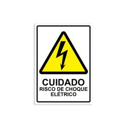 Placa de Sinalização Cuidado Risco de Choque Elétrico - 1