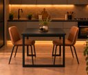 Ver imagem 4 de Mesa de Jantar Reforçada Industrial 180x60cm Tampo Preto Pés Preto