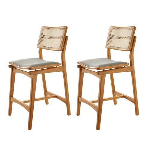 Conjunto com 2 Banquetas em Madeira Eloa Premium