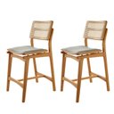 Ver imagem 1 de Conjunto com 2 Banquetas em Madeira Eloa Premium Cinza/Luna/Imbuia Marrom
