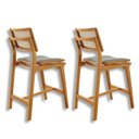 Ver imagem 3 de Conjunto com 2 Banquetas em Madeira Eloa Premium Cinza/Luna/Imbuia Marrom