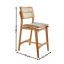 Ver imagem 2 de Conjunto com 2 Banquetas em Madeira Eloa Premium Cinza/Luna/Imbuia Marrom