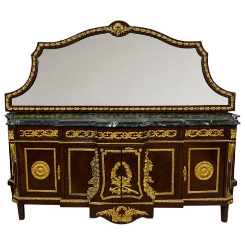 Buffet Clássico com Tampo em Mármore + Espelho a: 189cm L: 231cm P: 55cm