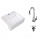 Ver imagem 2 de Kit Cuba XQ395 Torneira Luxo 1195 Válvula Click 1 1/2 Polegada Compace