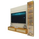 Ver imagem 2 de Estante Home para TV até 65 Polegadas com LED Cristaleira Vidro Reflecta 100% MDF 217,6CMX191,2cm Luminare Nati