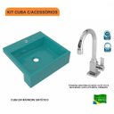 Ver imagem 3 de Kit Cuba XQ395 Torneira Luxo 1195 Metal 1/4 Volta Compace