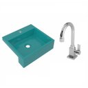 Ver imagem 2 de Kit Cuba XQ395 Torneira Luxo 1195 Metal 1/4 Volta Compace