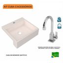 Ver imagem 3 de Kit Cuba XQ395 Torneira Luxo 1195 Metal 1/4 Volta Compace