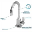 Ver imagem 7 de Kit Cuba XQ395 Torneira Luxo 1195 Metal 1/4 Volta Compace