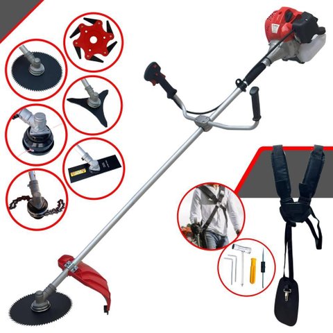 Roçadeira Anmax Cg430p C/ Carretel + Lâmina Facão, 3 Pontas, 6 Pontas, 80 Dentes e Trimmer