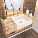 Ver imagem 1 de Kit Cuba XQ395 com Torneira Pratika 1060 Metal e Válvula 1" com Sifão PVC e Flexível Compace