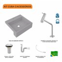 Ver imagem 3 de Kit Cuba XQ395 com Torneira Pratika 1060 Metal e Válvula 1" com Sifão PVC e Flexível Compace