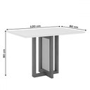 Ver imagem 3 de Mesa de Jantar 4 Lugares Charlotte com Vidro Nature/off White/linho - Panorama Móveis