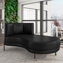 Ver imagem 2 de Sofá Chaise Longue Sala de Estar Living Lucca Direito D02 Couríssimo Preto B-159 - Lyam Decor