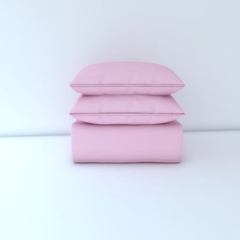 Cobre Leito King 3 Peças Malha Lisa 100% Algodão Rosa Claro