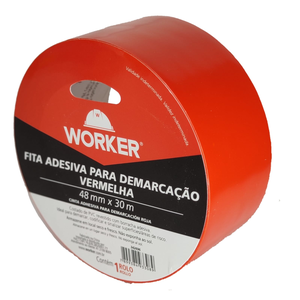 Fita Demarcacao de Solo Adesiva Vermelha 48mmx30m Worker