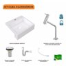 Kit Cuba Xq395 com Torneira Pratika 1060 Metal e Válvula 1" com Sifão Pvc e Flexível Compace - 3