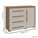 Ver imagem 2 de Cômoda Grande com Sapateira e 4 Gavetas Angra Rimo - Carvalho/offwhite