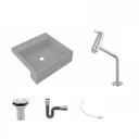 Ver imagem 2 de Kit Cuba XQ395 Torneira Pratika 1060 Metal Válvula 1 Polegada Sifão Cromado Flexível Compace