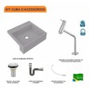 Ver imagem 3 de Kit Cuba XQ395 Torneira Pratika 1060 Metal Válvula 1 Polegada Sifão Cromado Flexível Compace
