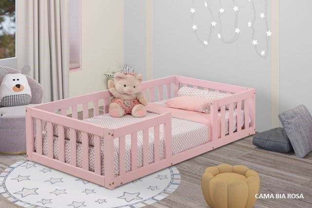 Cama Infantil Com Grade Bia Rosaa