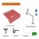 Ver imagem 3 de Kit Cuba XQ395 Torneira Pratika 1060 Metal Válvula 1 Polegada Sifão Cromado Flexível Compace
