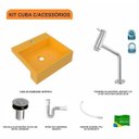 Ver imagem 3 de Kit Cuba XQ395 Torneira Pratika 1060 Metal Válvula Click 1 Polegada B Sifão PVC Flexível Compace