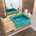 Ver imagem 1 de Kit Cuba XQ395 Torneira Pratika 1060 Metal Válvula Click 1 Polegada B Sifão PVC Flexível Compace