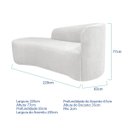 Ver imagem 3 de Kit Divã Recamier Orgânico França 220cm Lado Esquerdo e Poltrona Amore Bouclé