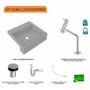 Ver imagem 3 de Kit Cuba XQ395 Torneira Pratika 1060 Metal Válvula Click 1 Polegada B Sifão PVC Flexível Compace