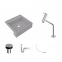 Ver imagem 2 de Kit Cuba XQ395 Torneira Pratika 1060 Metal Válvula Click 1 Polegada B Sifão PVC Flexível Compace