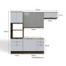 Cozinha Modulada Kappesberg Nox 5 Peças (2 Armários + 1 Balcão + 1 Paneleiro + 1 Complemento) - 3