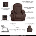 Ver imagem 4 de Poltrona do Papai Reclinável Austin Massagem e Aquecimento Giratório Balanço 2 Porta Copos Pu