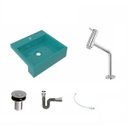 Ver imagem 2 de Kit Cuba XQ395 Torneira Pratika 1060 Metal Válvula Click 1 Polegada B Sifão Cromado Flexível Compace