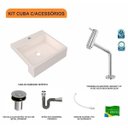 Ver imagem 3 de Kit Cuba XQ395 Torneira Pratika 1060 Metal Válvula Click 1 Polegada B Sifão Cromado Flexível Compace