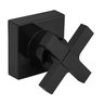 Acabamento para Registro Abs Preto Quadrado Cruzeta Chuveiro Banheiro Padrão Deca - 1