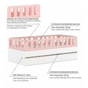Ver imagem 4 de Bicama Solteiro Mdf Rosa com 04 Grades e Cabeceira Anatômica Mobilistore