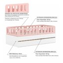 Ver imagem 4 de Bicama Solteiro MDF Rosa com 04 Grades e Cabeceira Anatômica Mobilistore