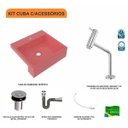 Ver imagem 3 de Kit Cuba XQ395 Torneira Pratika 1060 Metal Válvula Click 1 Polegada B Sifão Cromado Flexível Compace