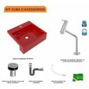 Ver imagem 3 de Kit Cuba XQ395 Torneira Pratika 1060 Metal Válvula Click 1 Polegada B Sifão Cromado Flexível Compace