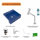 Ver imagem 3 de Kit Cuba XQ395 Torneira Pratika 1060 Metal Válvula Click 1 Polegada G Sifão PVC Flexível Compace