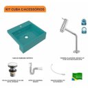Ver imagem 3 de Kit Cuba XQ395 Torneira Pratika 1060 Metal Válvula Click 1 Polegada G Sifão PVC Flexível Compace