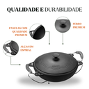 Ver imagem 2 de Panela Moqueca Alça Espiral Tampa de Ferro e Suporte em Metal 33x21cm 6,6l – Panela Mineira