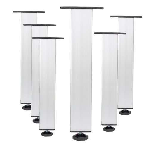 Kit 6 Pé Alumínio 25cm Fosco Cozinha Móveis 40x40 Regulável