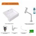 Ver imagem 3 de Kit Cuba XQ395 Torneira Pratika 1060 Metal Válvula Click 1 Polegada G Sifão PVC Flexível Compace