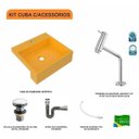 Ver imagem 3 de Kit Cuba XQ395 Torneira Pratika 1060 Metal e Válvula Click 1 Polegada G Sifão Cromado Flexível Compa