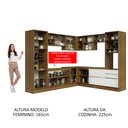 Ver imagem 6 de Armário de Cozinha Completa de Canto 546cm Rustic/Branco Veludo Lux Madesa 01