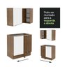 Armário de Cozinha Completa de Canto 546cm Rustic/Branco Veludo Lux Madesa 01 - 11