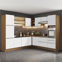 Ver imagem 1 de Armário de Cozinha Completa de Canto 546cm Rustic/Branco Veludo Lux Madesa 01