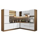 Ver imagem 3 de Armário de Cozinha Completa de Canto 546cm Rustic/Branco Veludo Lux Madesa 01